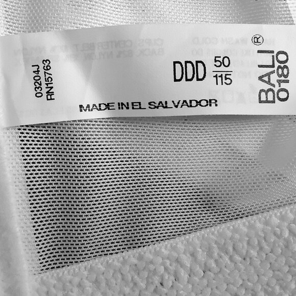 Bali Bra 50DDD Underwire White NWT - Picture 7 of 10